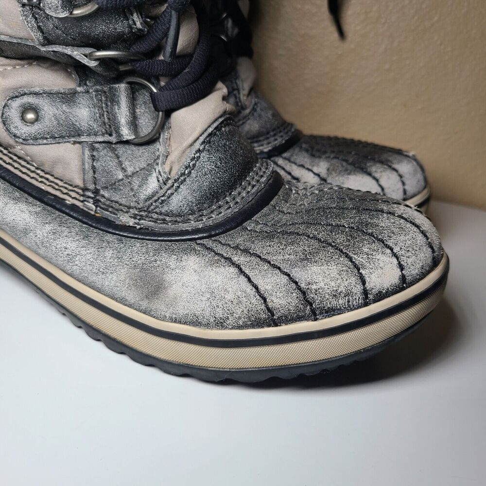 Sorel Tofino Disressed Gray Lace Up Waterproof Winter Snow Boots Women's Size 7 - Picture 14 of 16